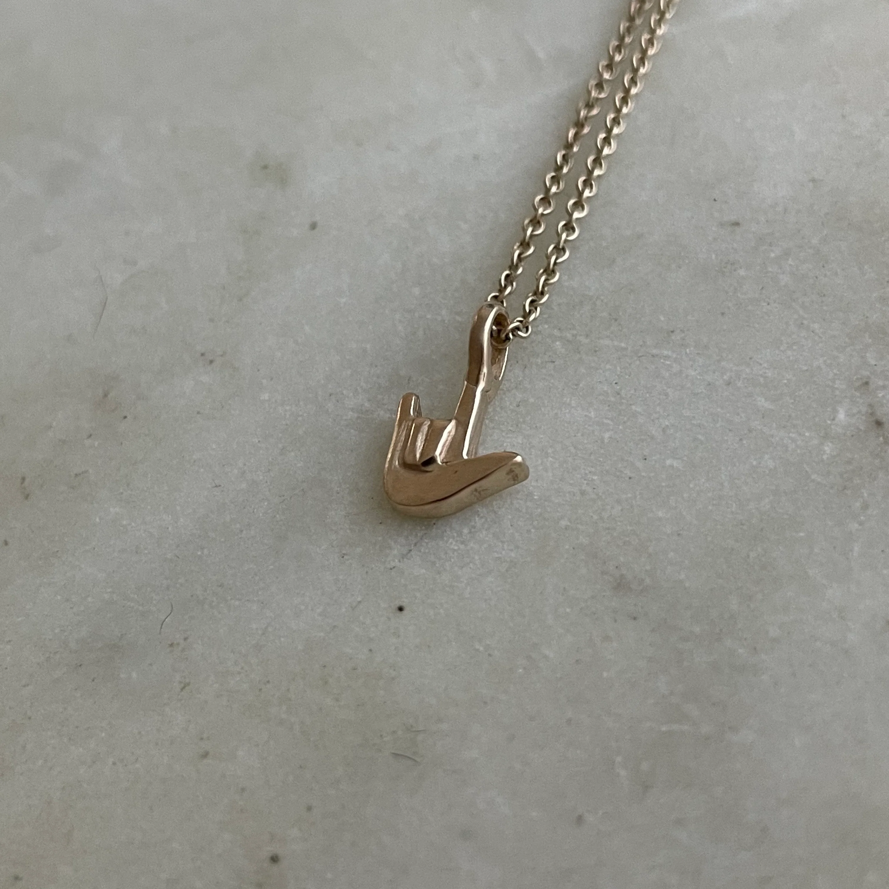 14K GOLD ASL I LOVE YOU PENDANT - Image 3