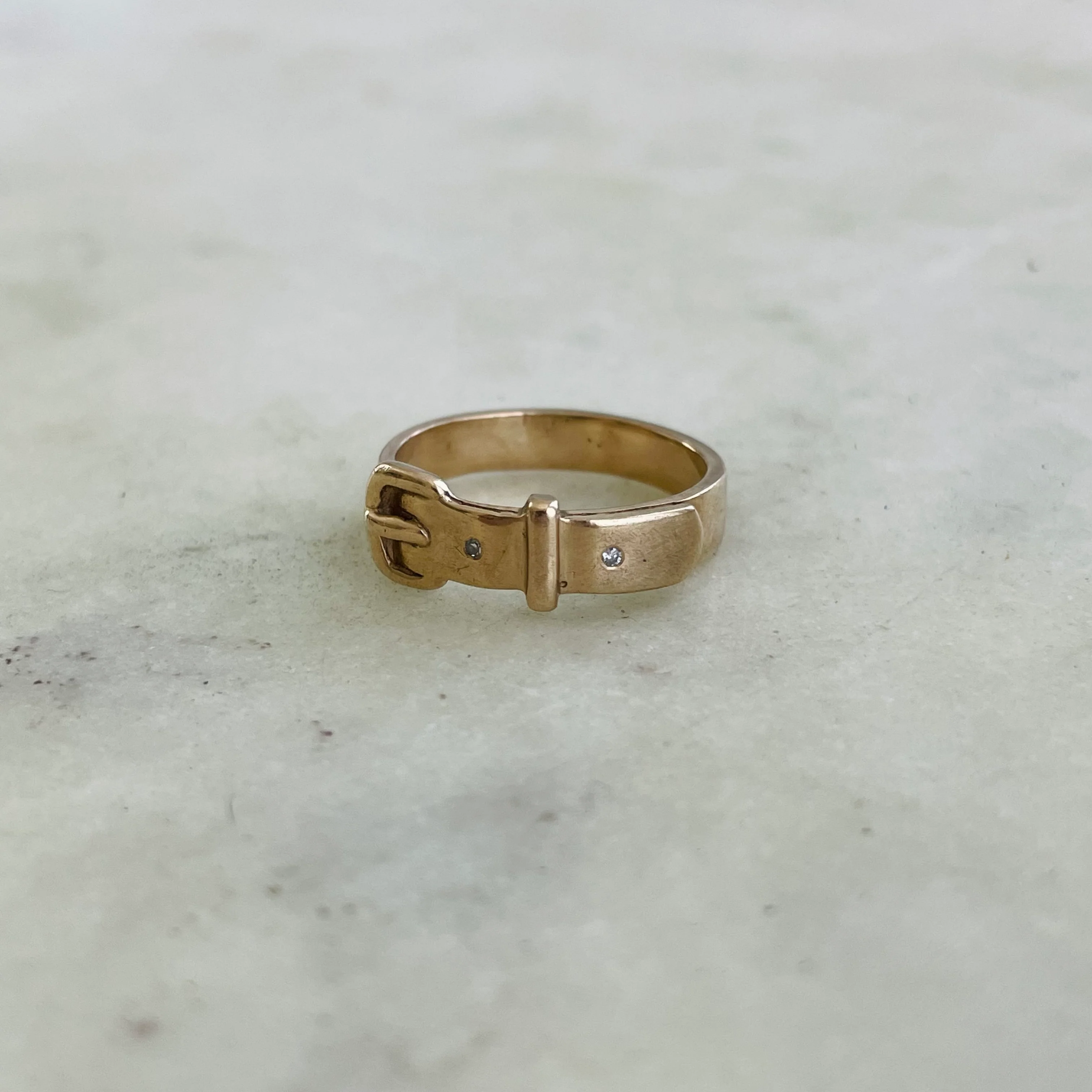 14K GOLD BELT RING + DIAMONDS - Image 3