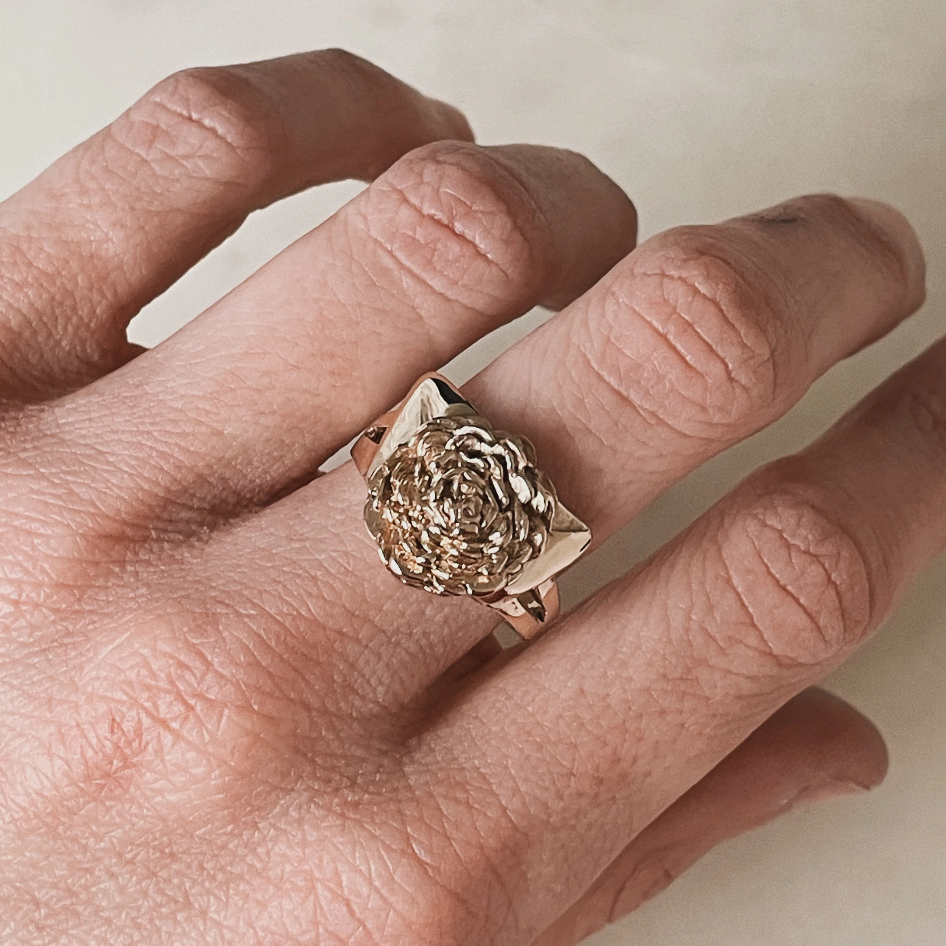 ARCHIVE — 14K GOLD CAMELLIA RING — LARGE - Image 2