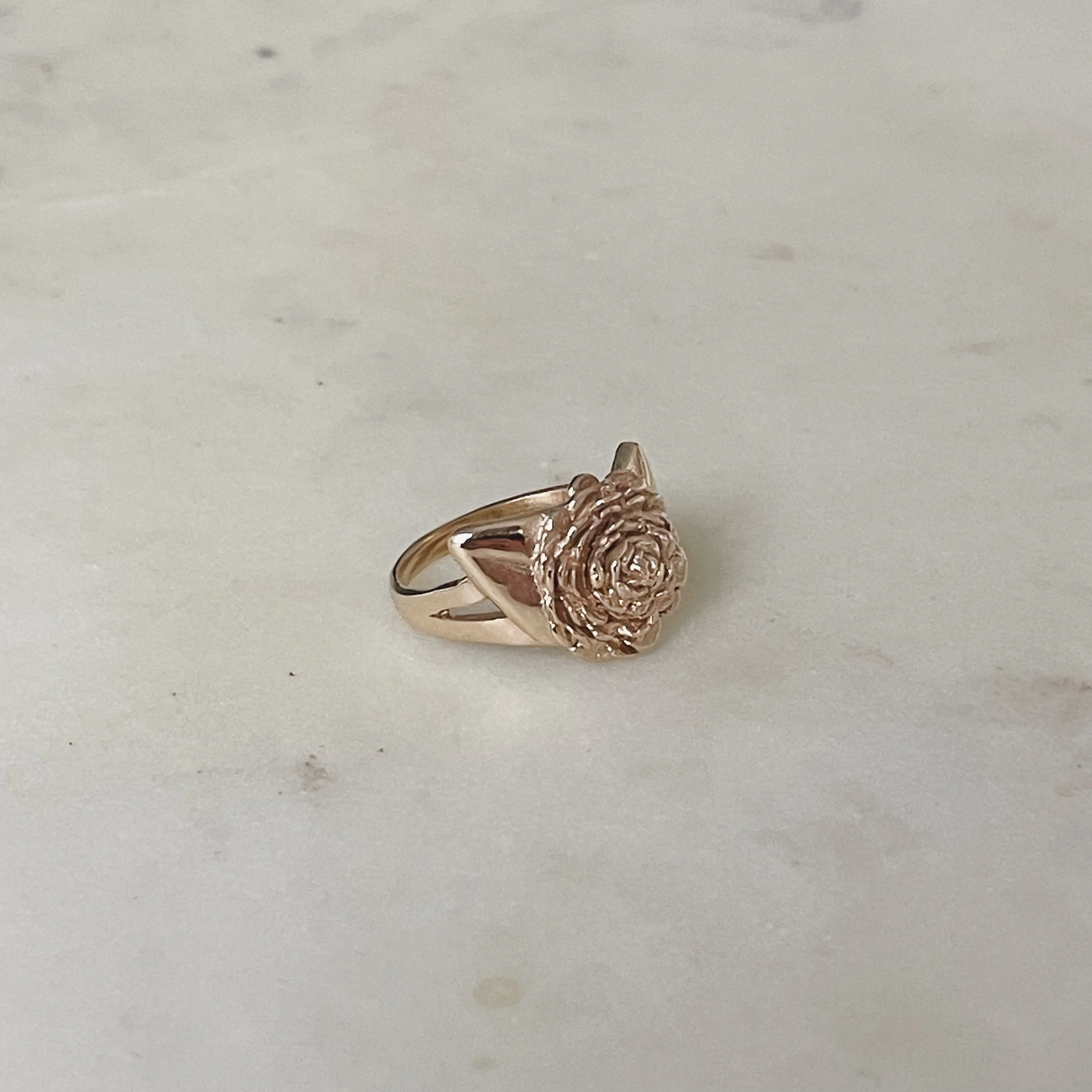 ARCHIVE — 14K GOLD CAMELLIA RING — LARGE - Image 4