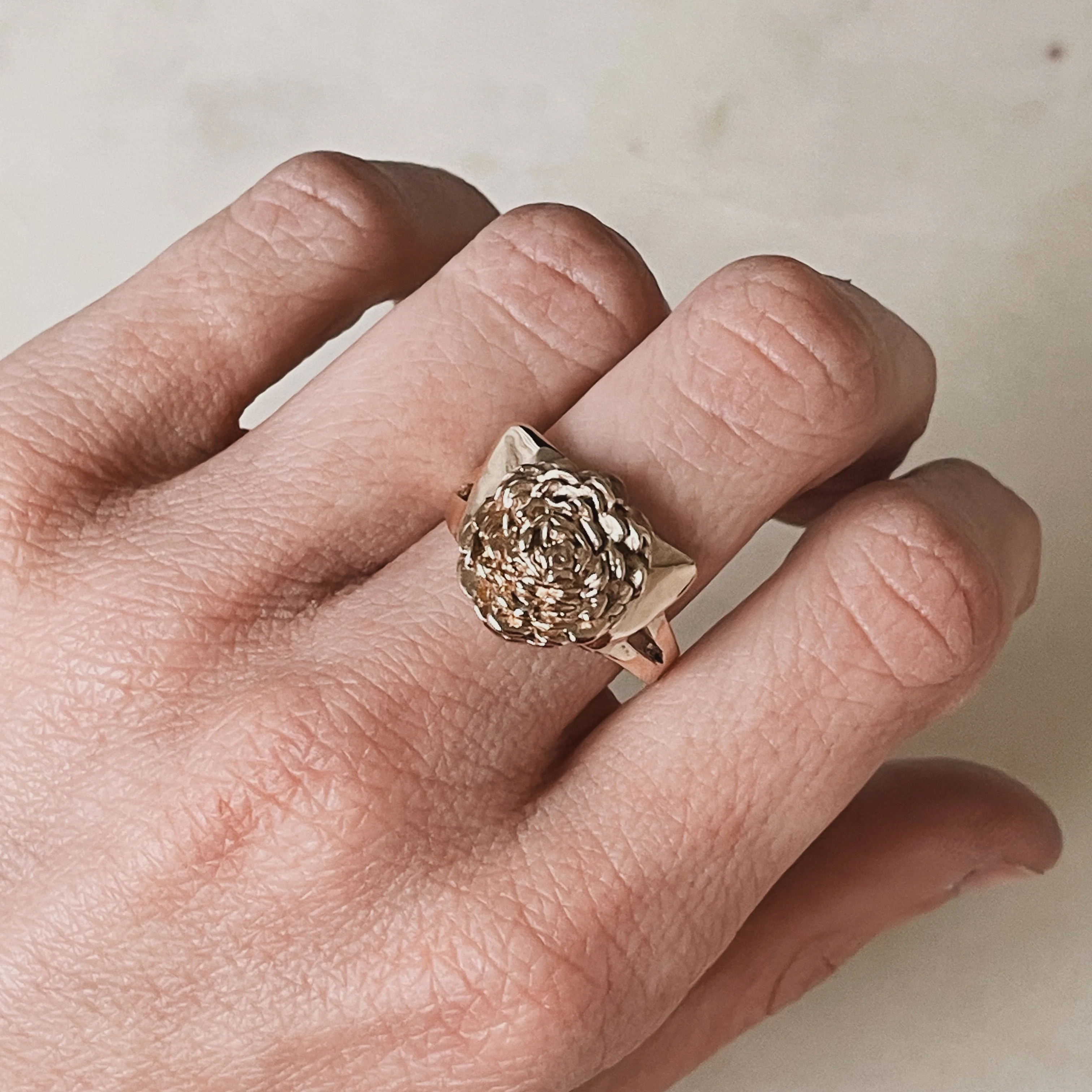 ARCHIVE — 14K GOLD CAMELLIA RING — LARGE - Image 8