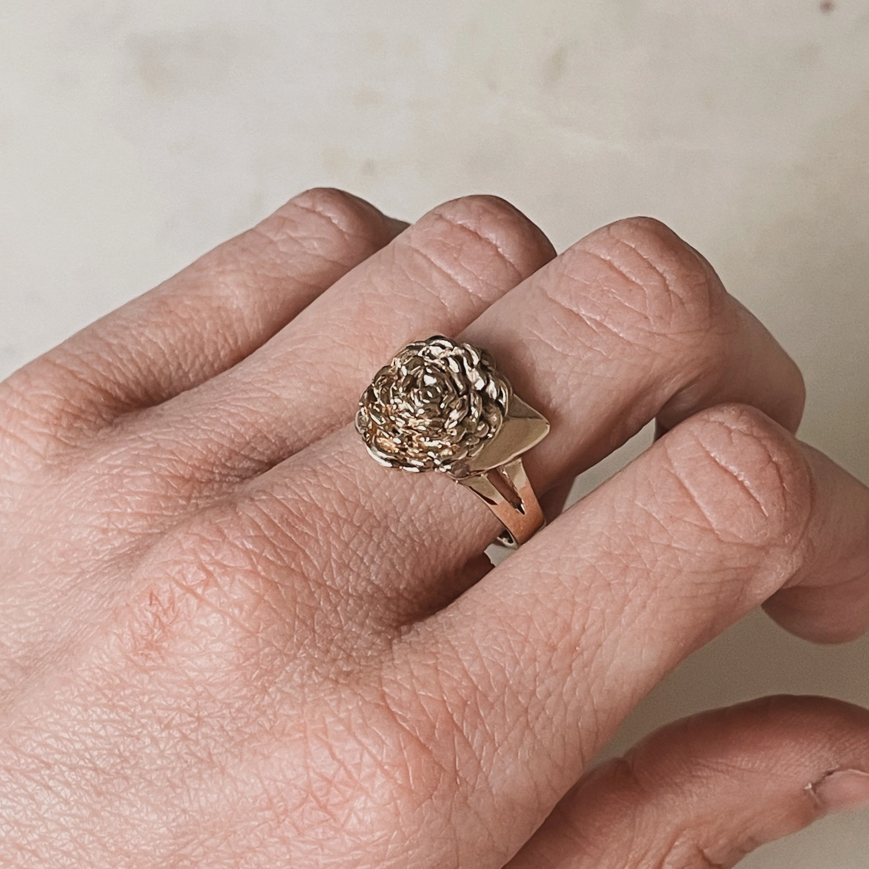ARCHIVE — 14K GOLD CAMELLIA RING — LARGE - Image 9