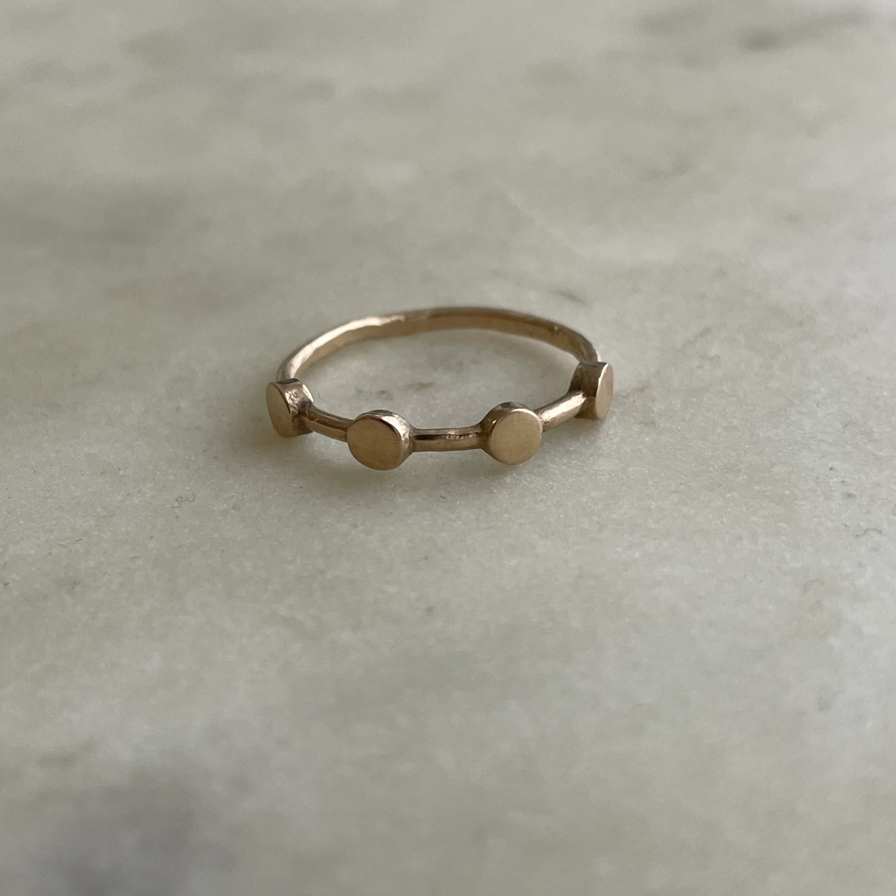 14K GOLD DOT TO DOT RING — NO STONE