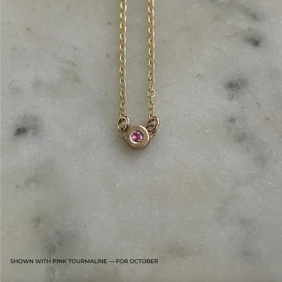 ARCHIVE — 14K GOLD GRACE BAR NECKLACE + BIRTHSTONE - Image 11