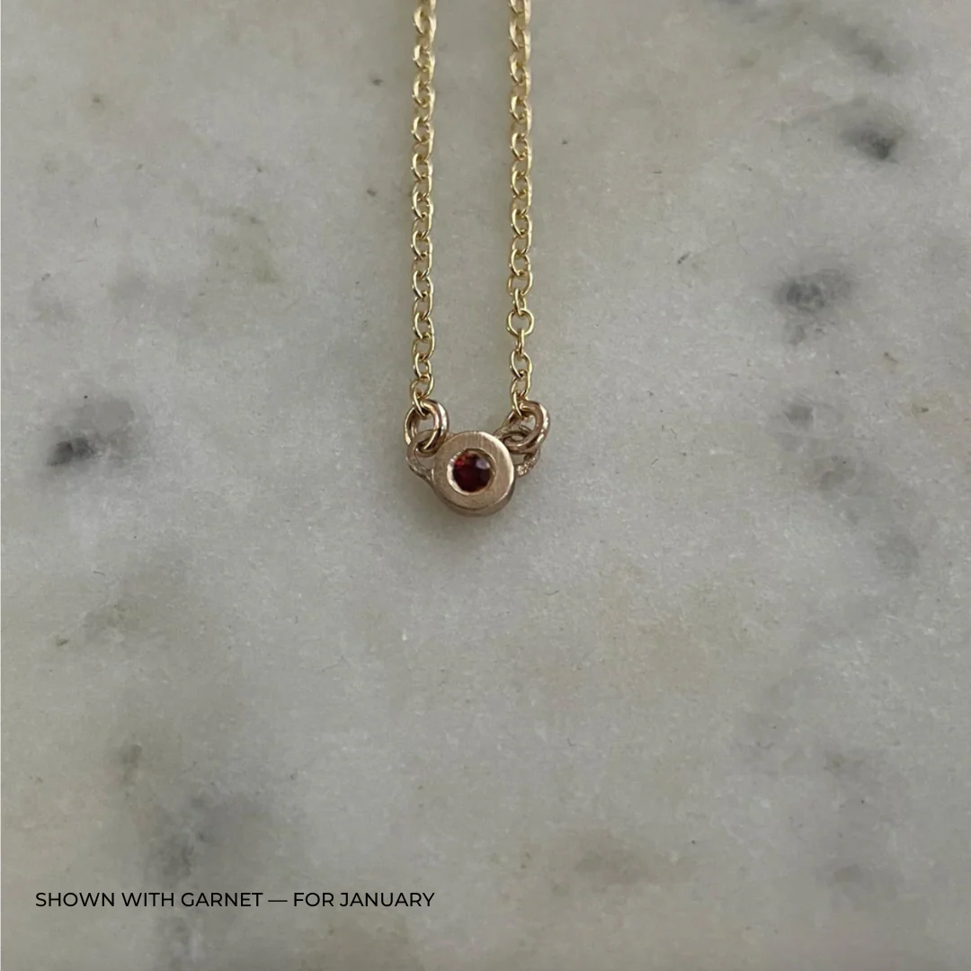 ARCHIVE — 14K GOLD GRACE BAR NECKLACE + BIRTHSTONE - Image 2