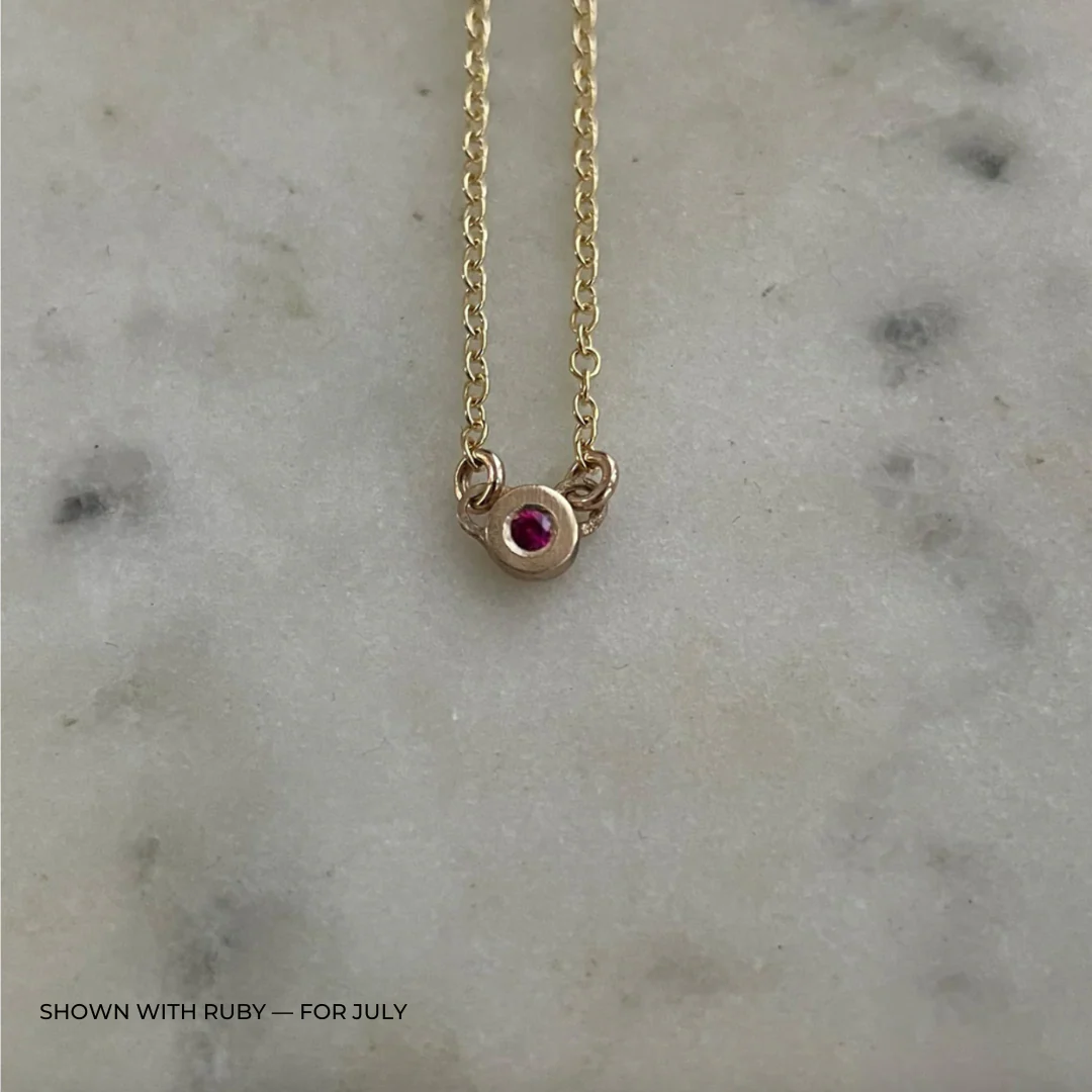 ARCHIVE — 14K GOLD GRACE BAR NECKLACE + BIRTHSTONE - Image 8