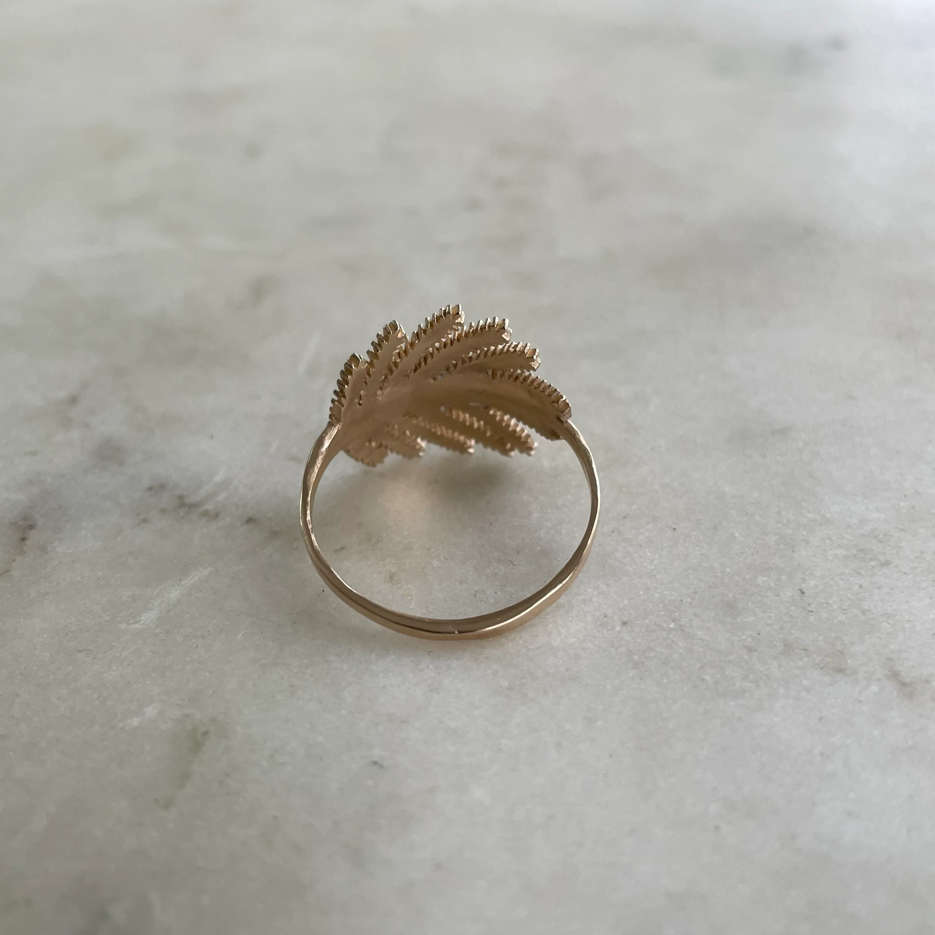 14K GOLD MIMOSA LEAF RING - Image 5