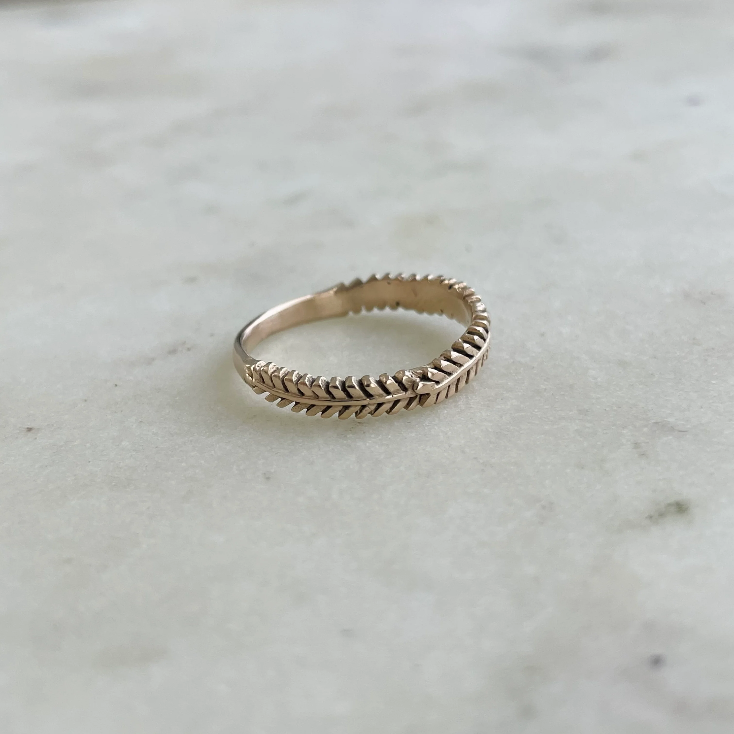 14K GOLD MIMOSA SPRIG RING - Image 3
