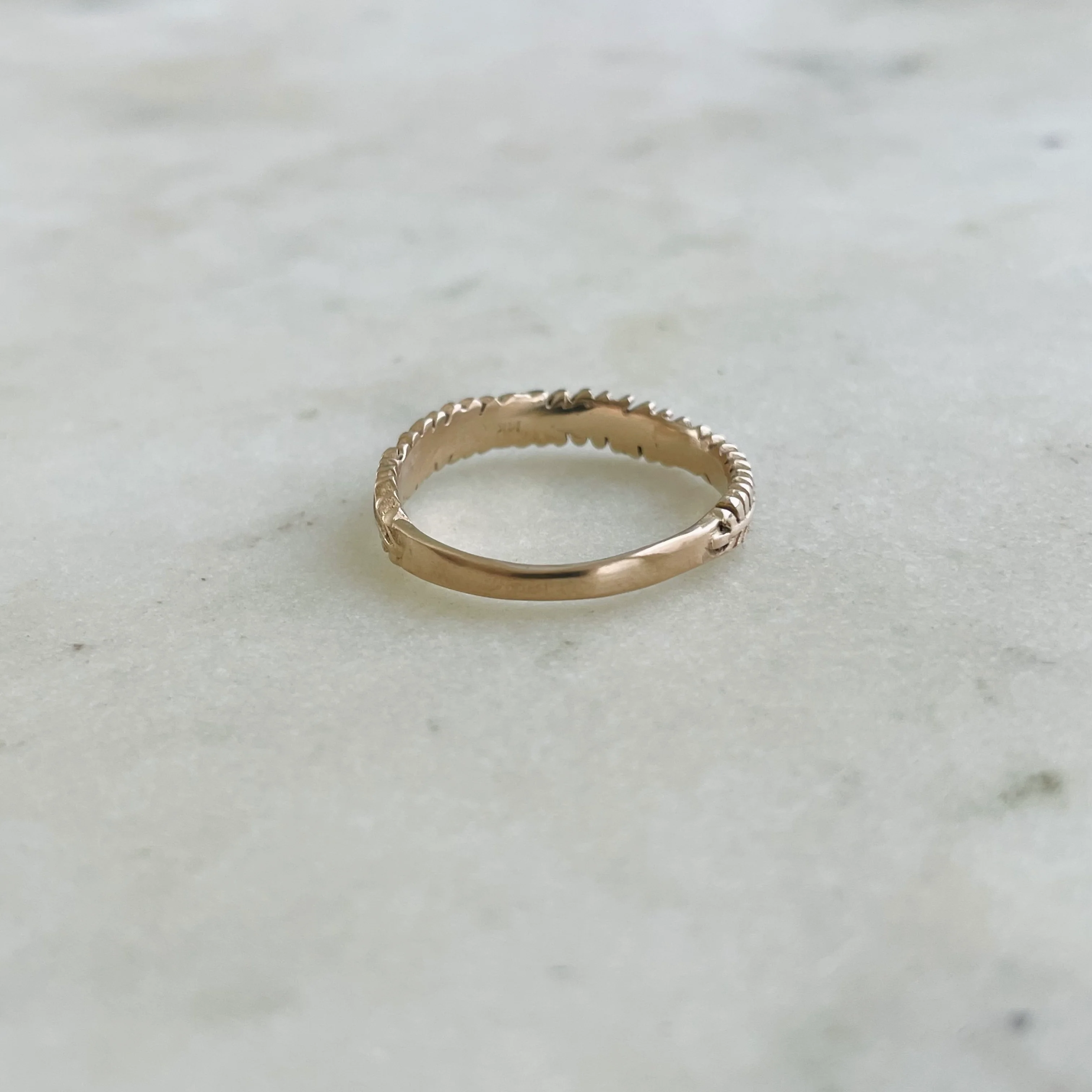 14K GOLD MIMOSA SPRIG RING - Image 4