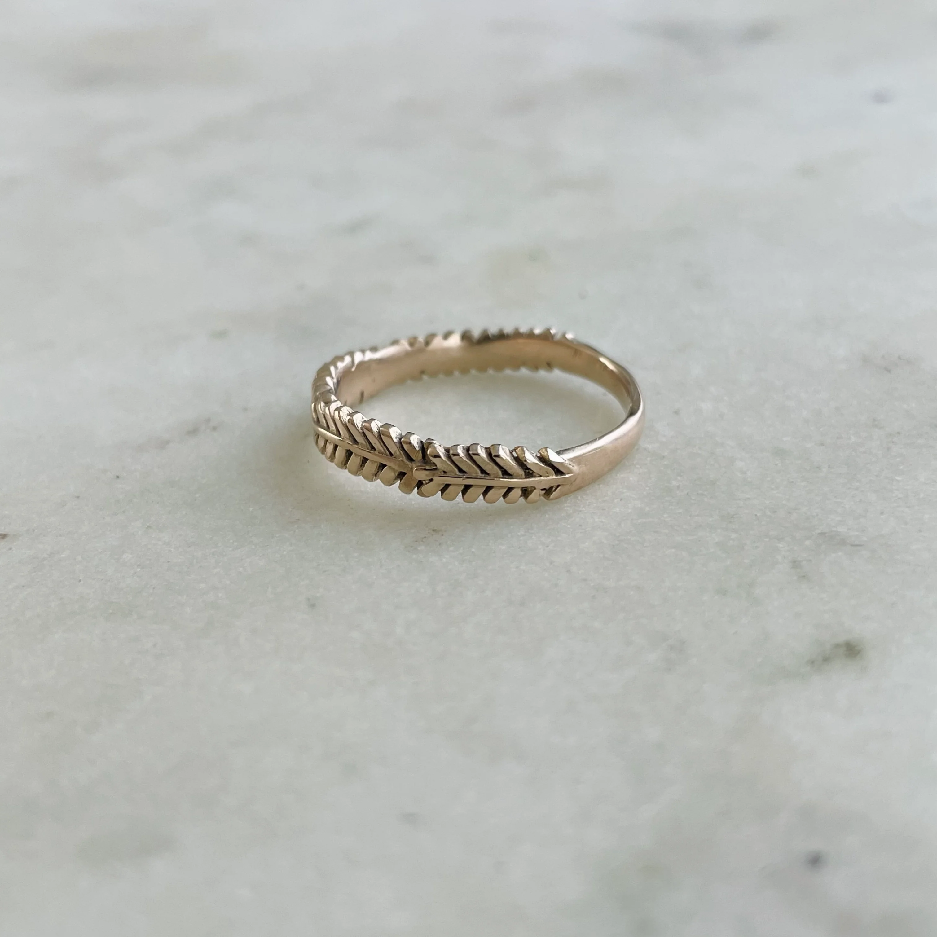 14K GOLD MIMOSA SPRIG RING - Image 5