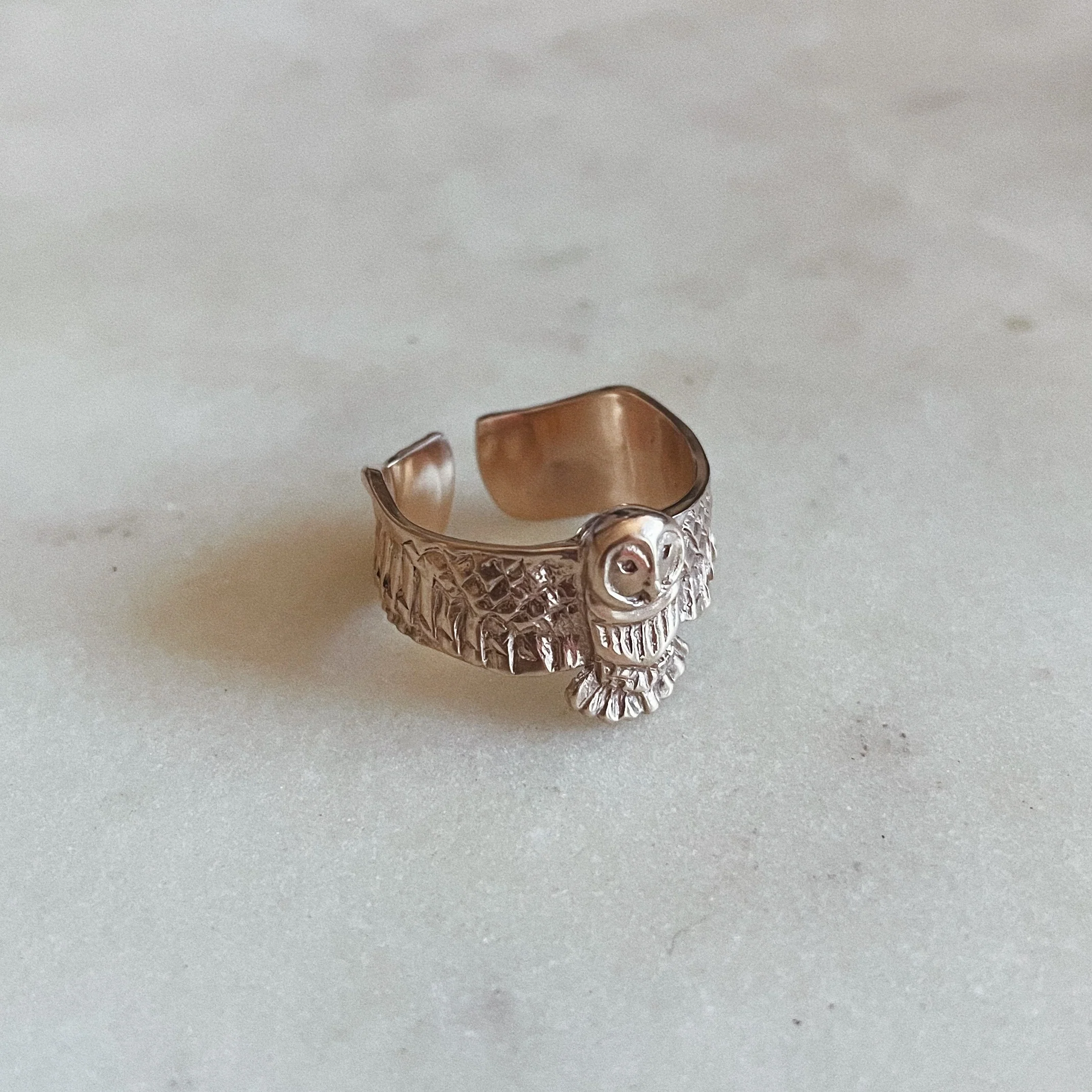 14K GOLD OWL RING - Image 3