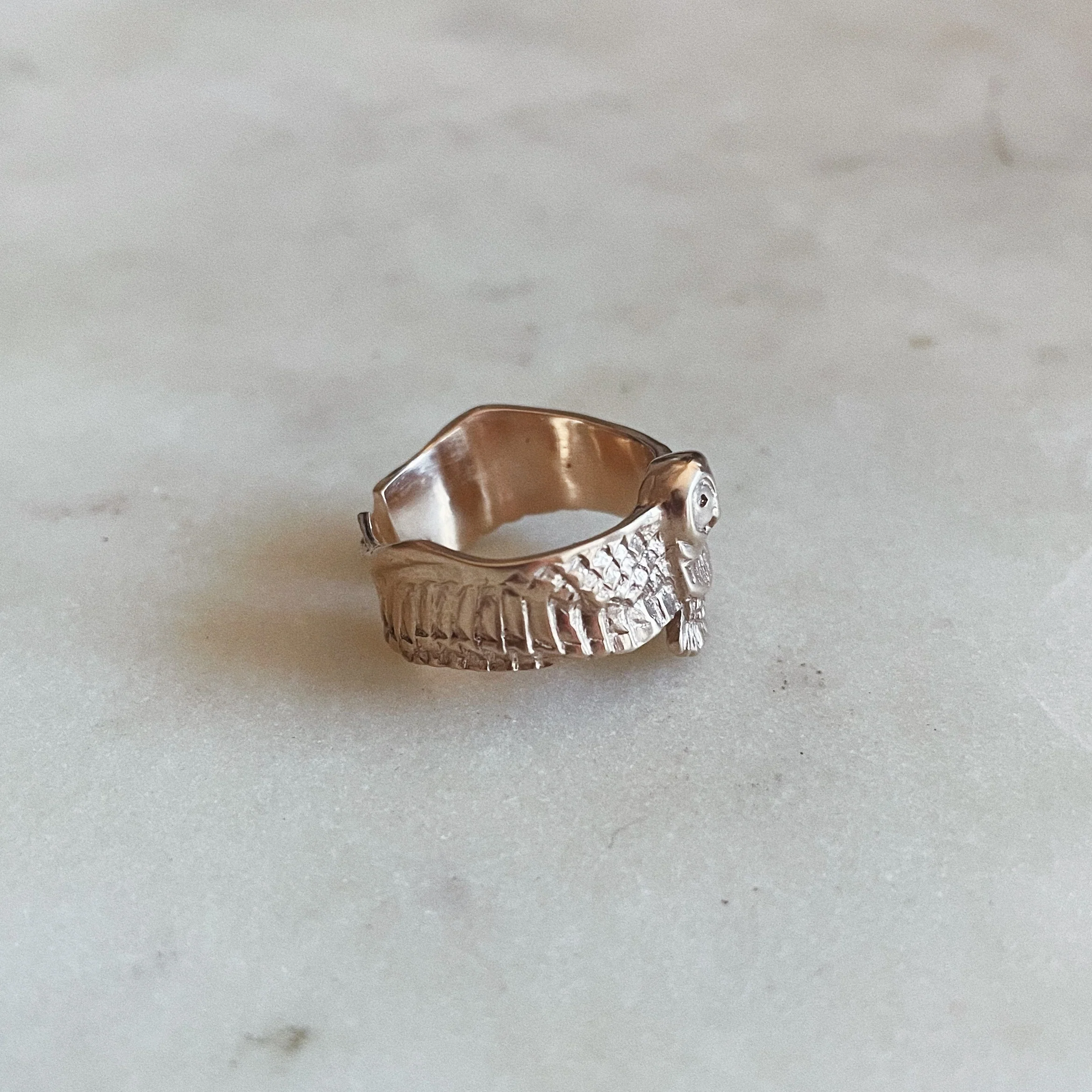 14K GOLD OWL RING - Image 4