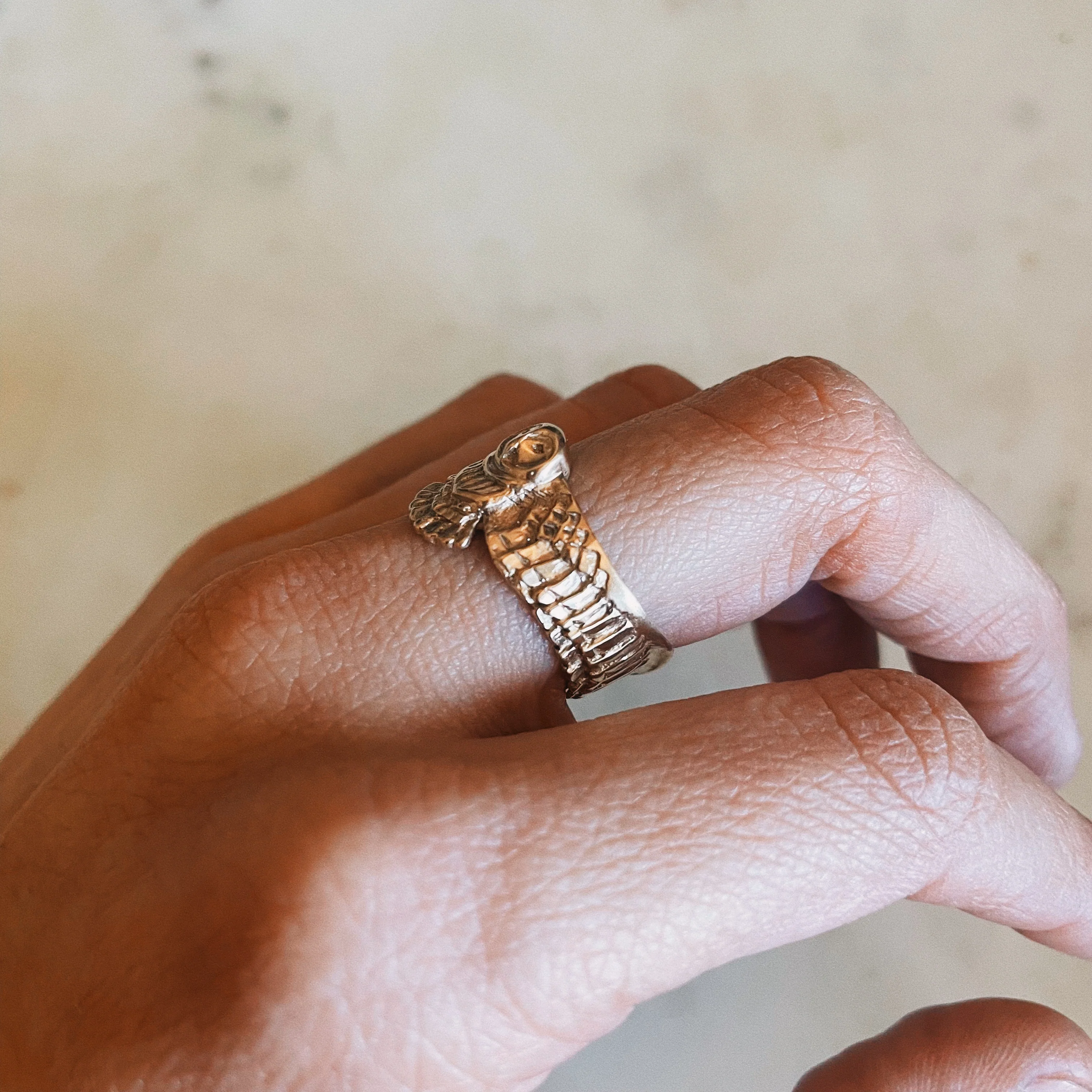 14K GOLD OWL RING - Image 6