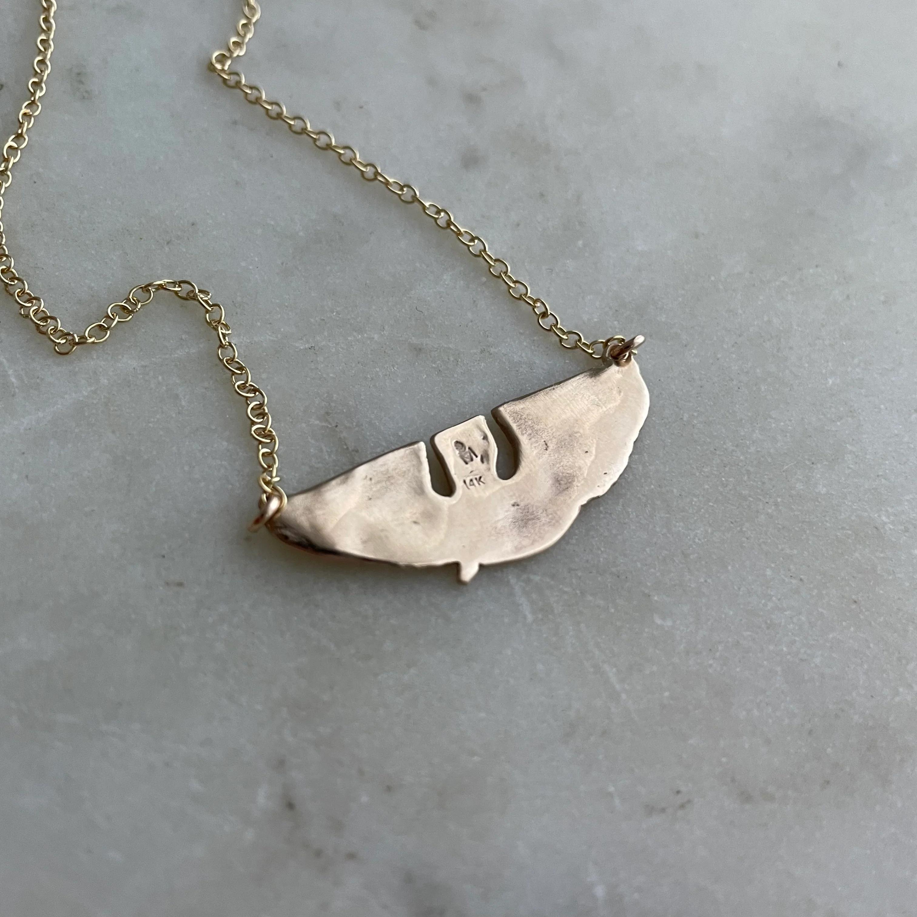 14K GOLD PELICAN BAR NECKLACE — SMALL - Image 3