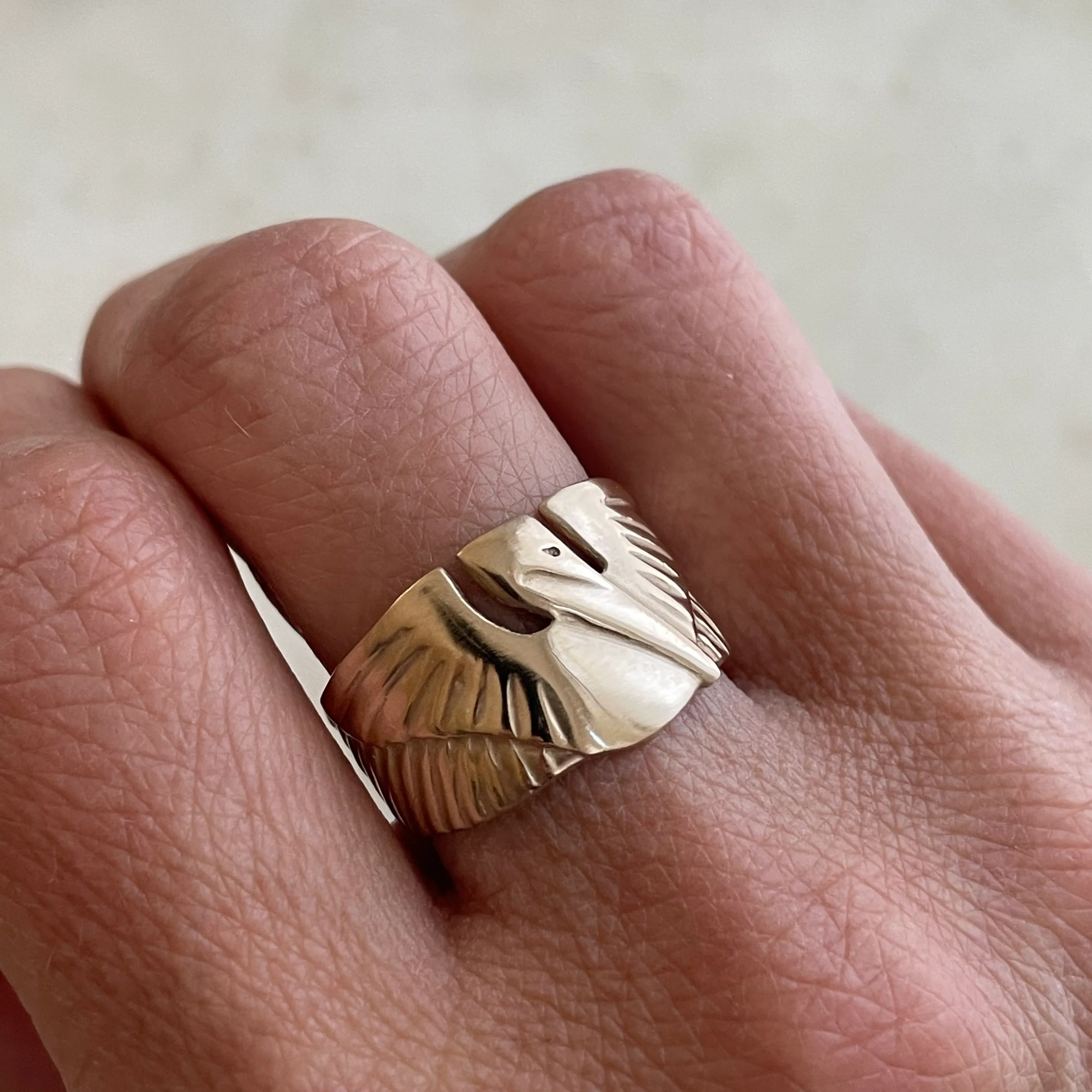 14K GOLD PELICAN RING - Image 6