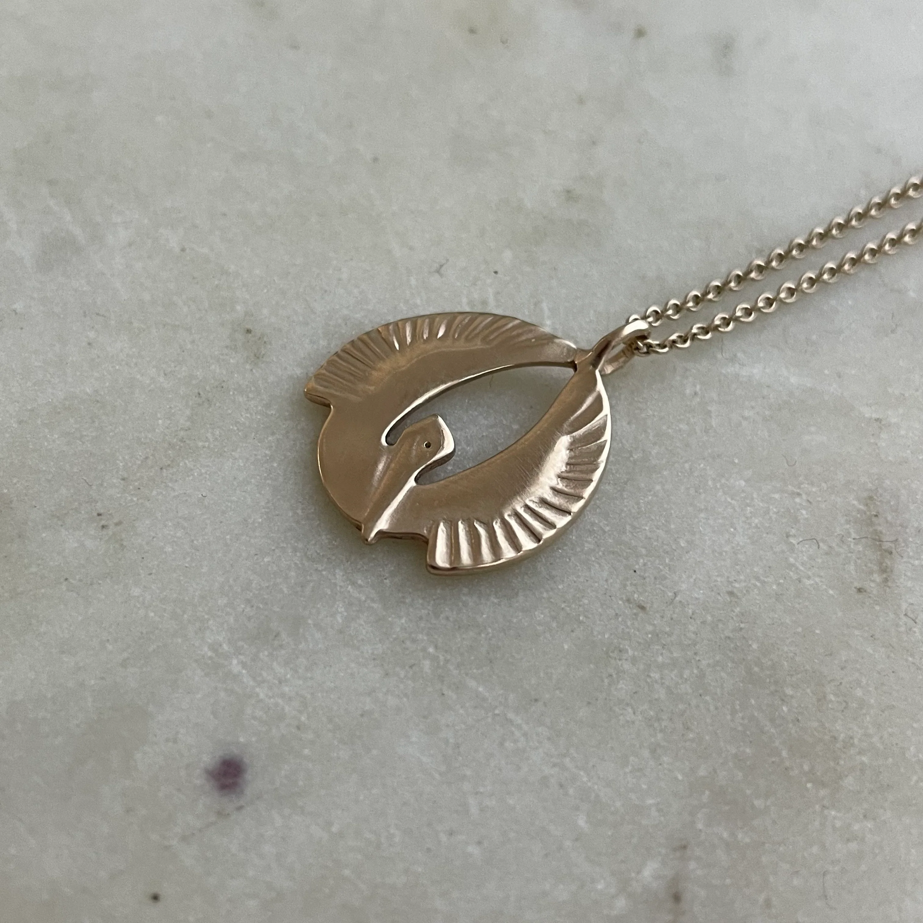 14K GOLD PELICAN RISING PENDANT — SMALL - Image 3