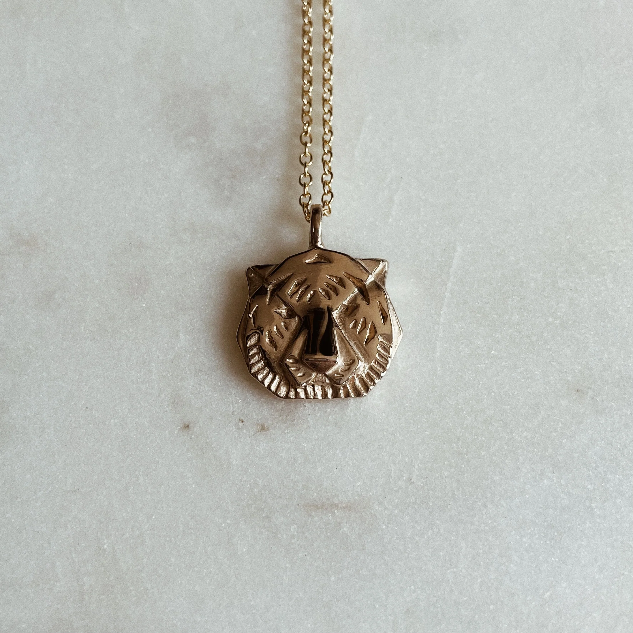 14K GOLD TIGER PENDANT β SMALL