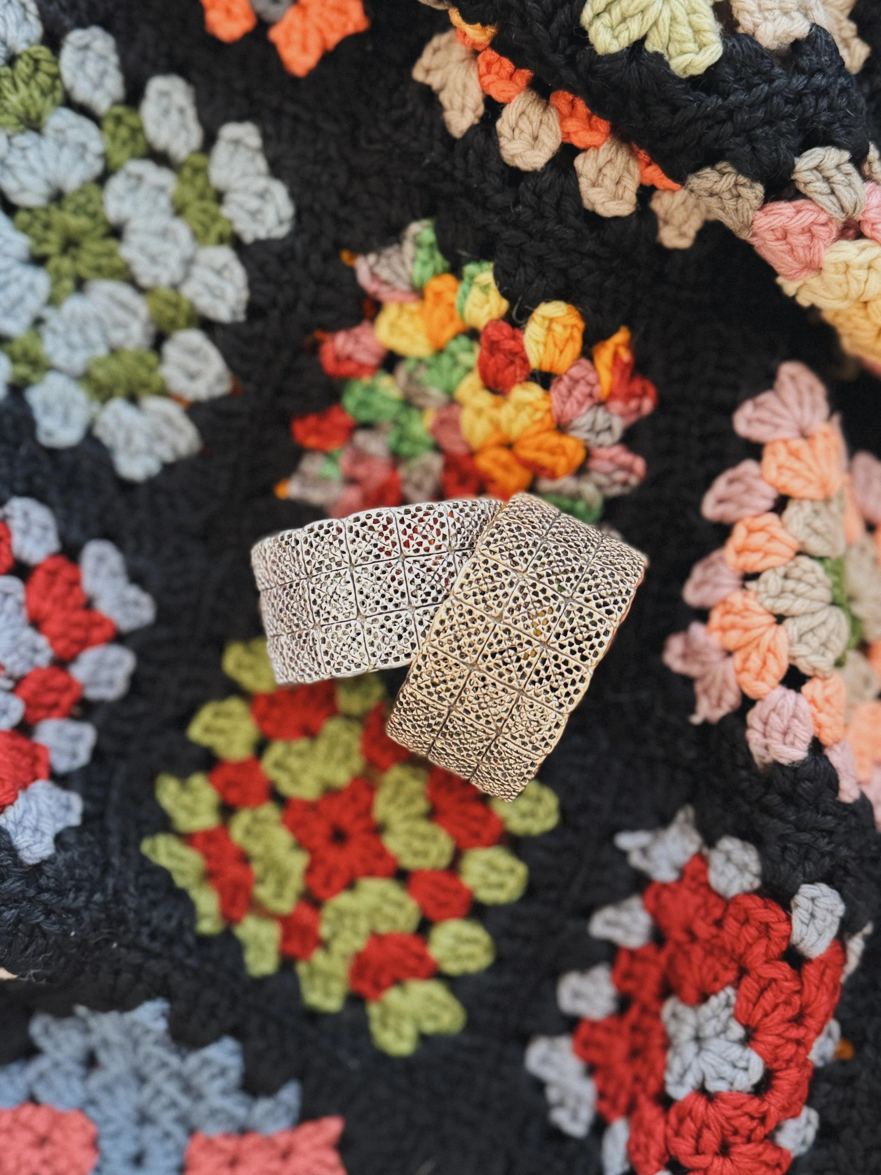 GRANNY SQUARE CUFF — THREE ROW - Image 3