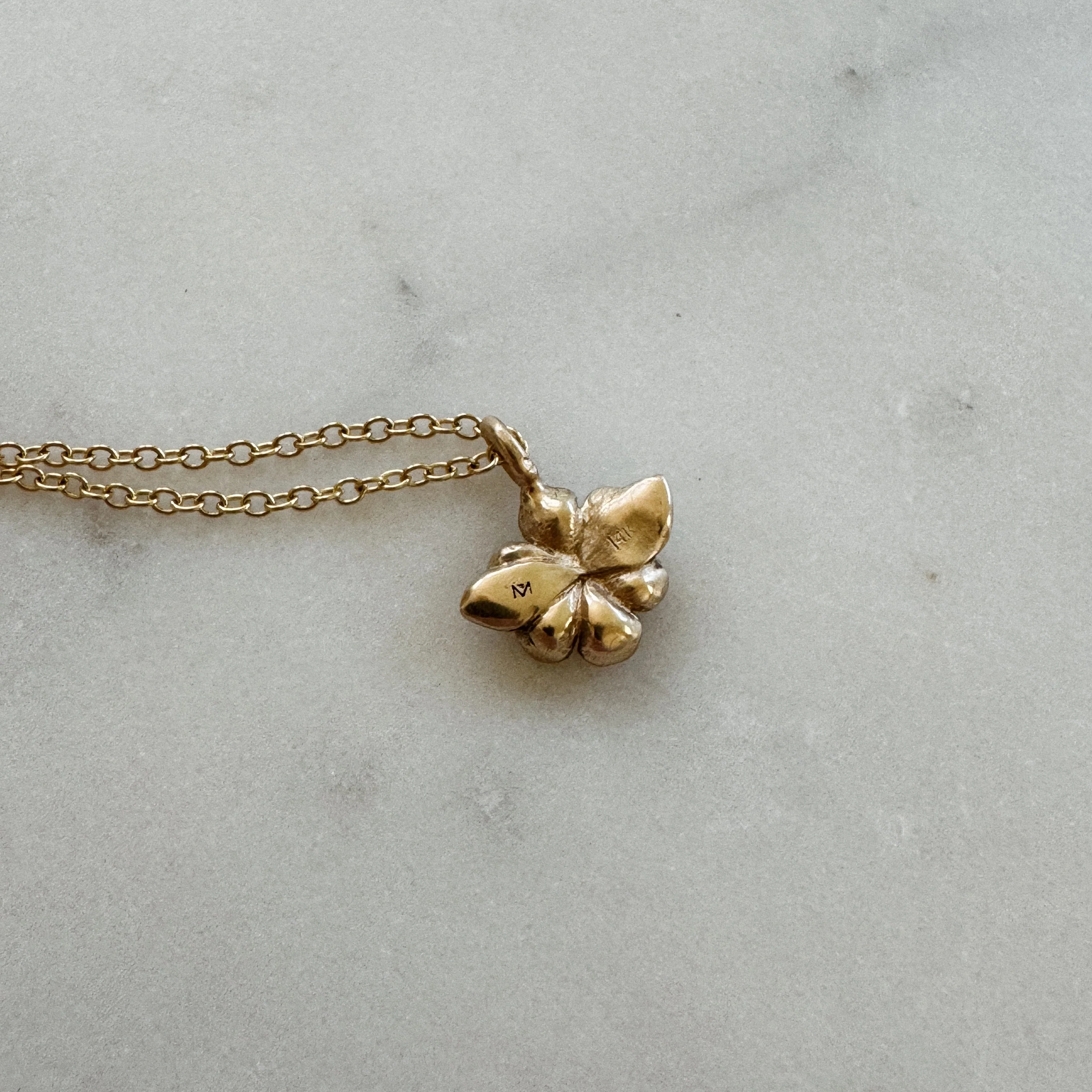14K GOLD MAGNOLIA PENDANT — SMALL - Image 5