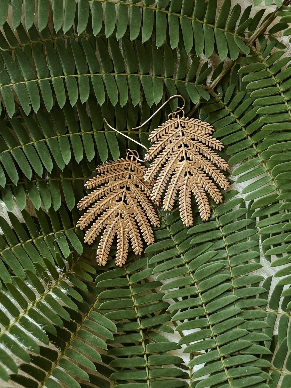 MIMOSA LEAF EARRINGS — LARGE - Image 3