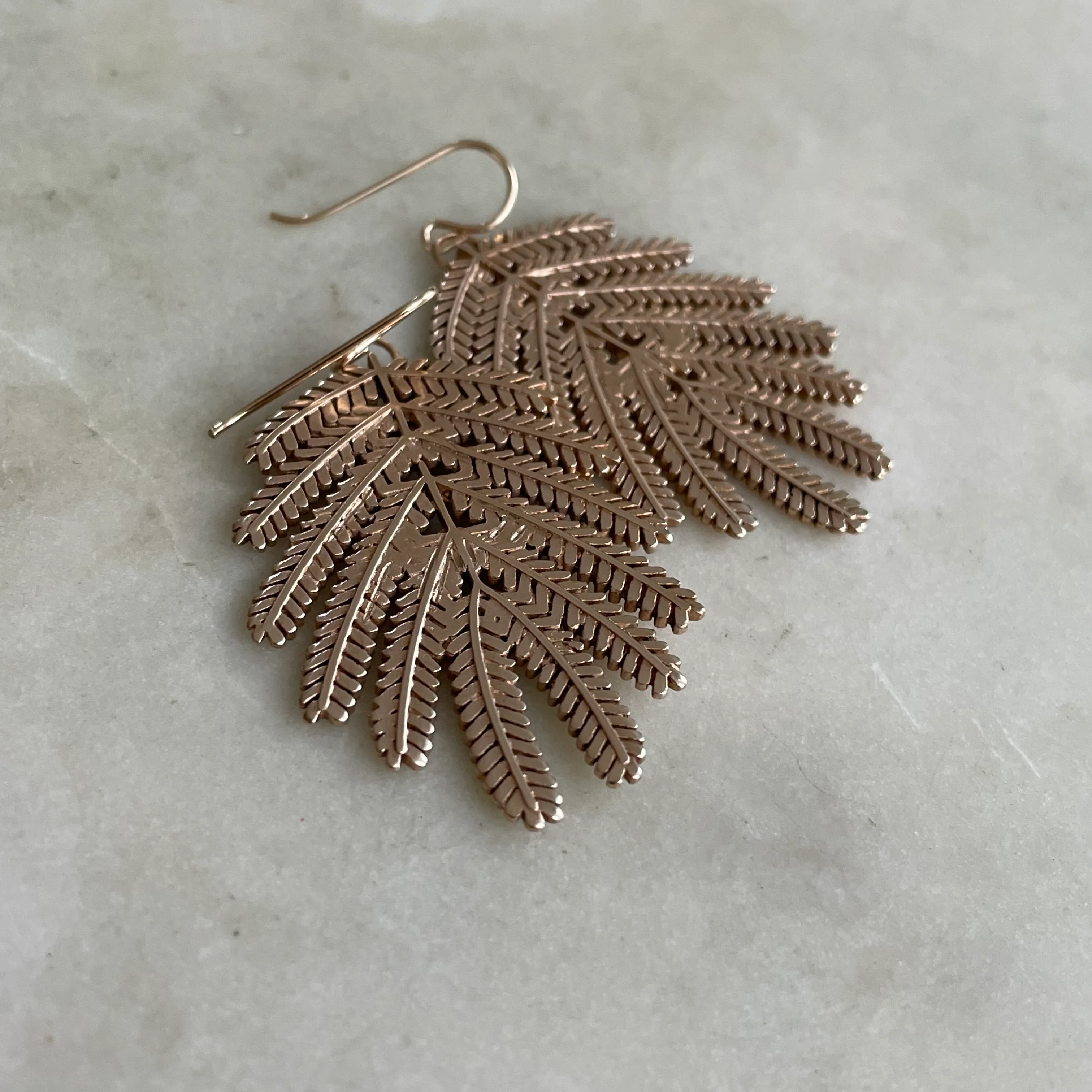 MIMOSA LEAF EARRINGS — LARGE - Image 4