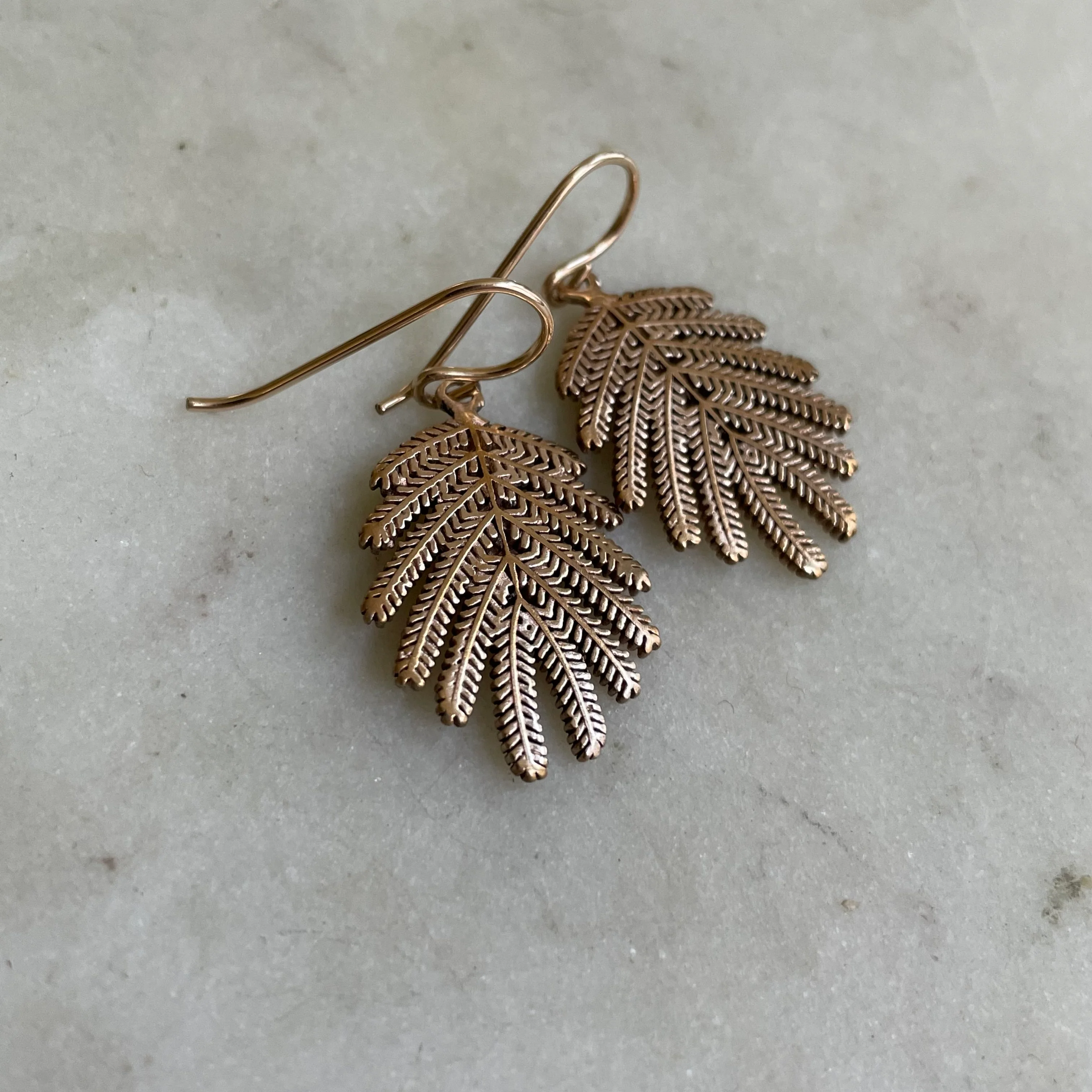MIMOSA LEAF EARRINGS — SMALL - Image 3