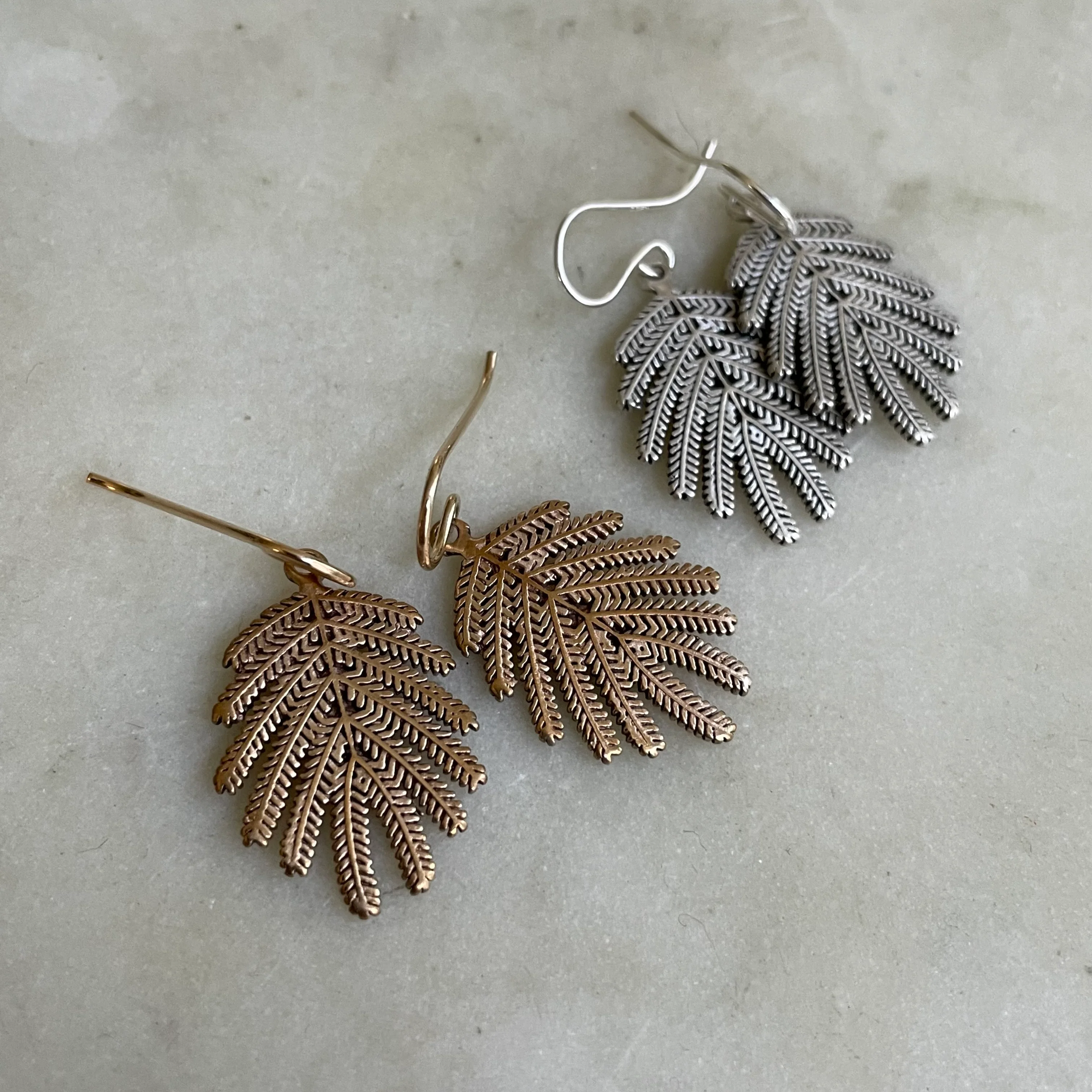 MIMOSA LEAF EARRINGS — SMALL - Image 5