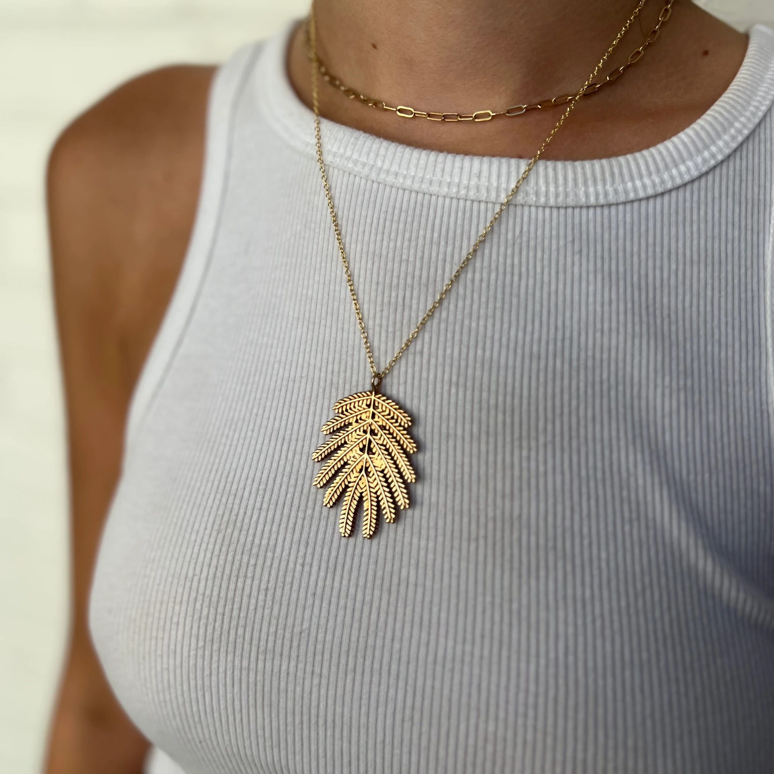 MIMOSA LEAF PENDANT — LARGE - Image 3