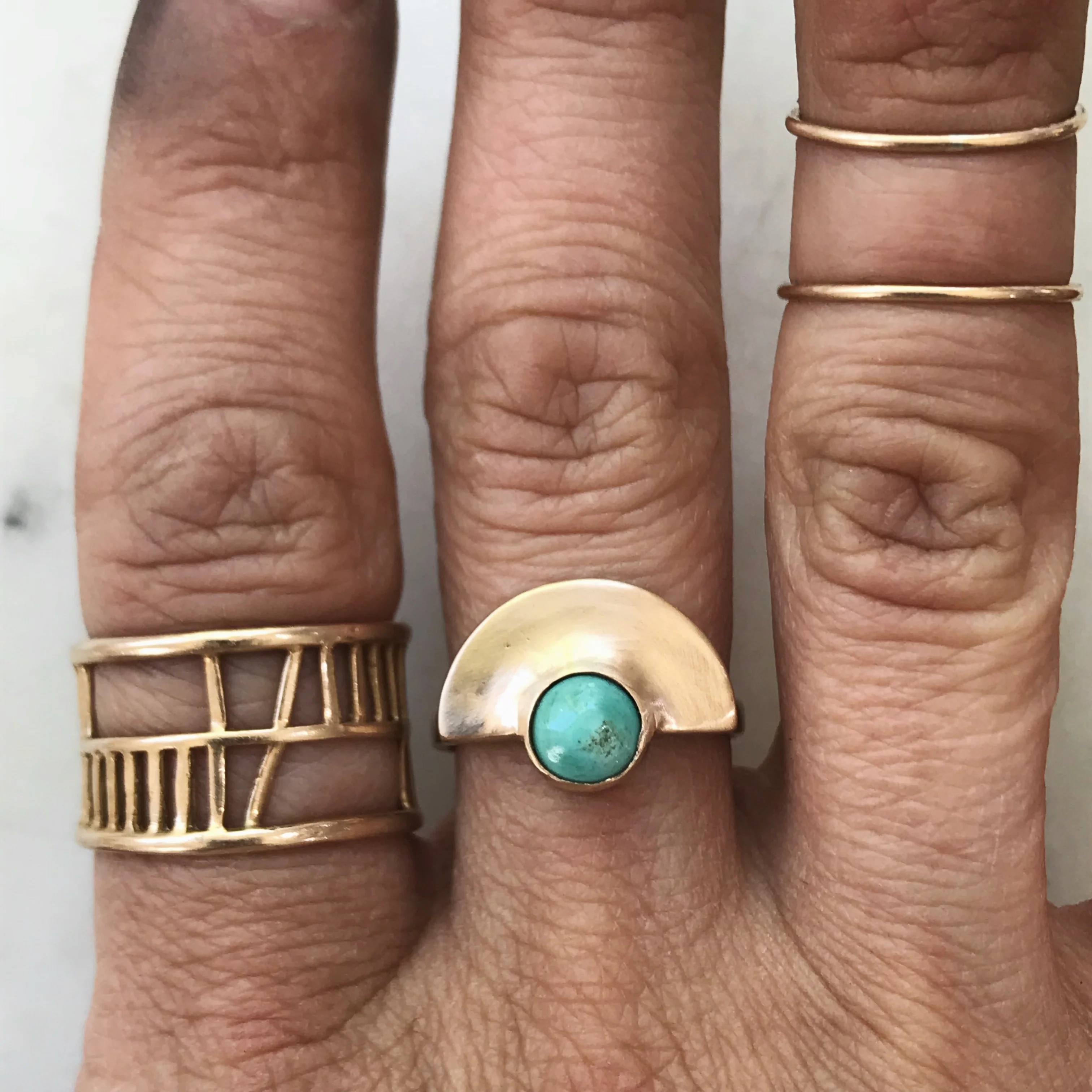 ARCHIVE — SEMICIRCLE TURQUOISE RING - Image 5