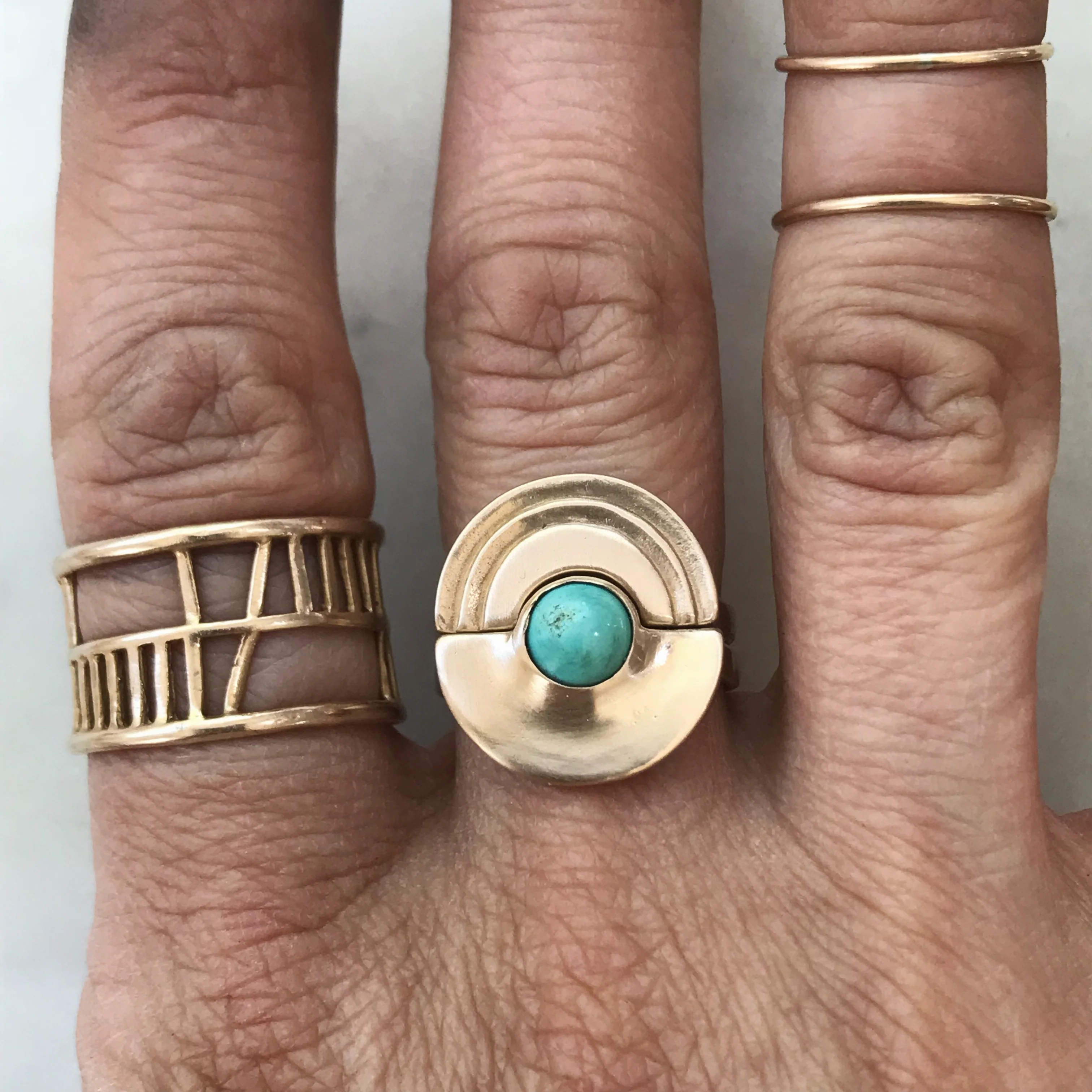 ARCHIVE — SEMICIRCLE TURQUOISE RING - Image 6