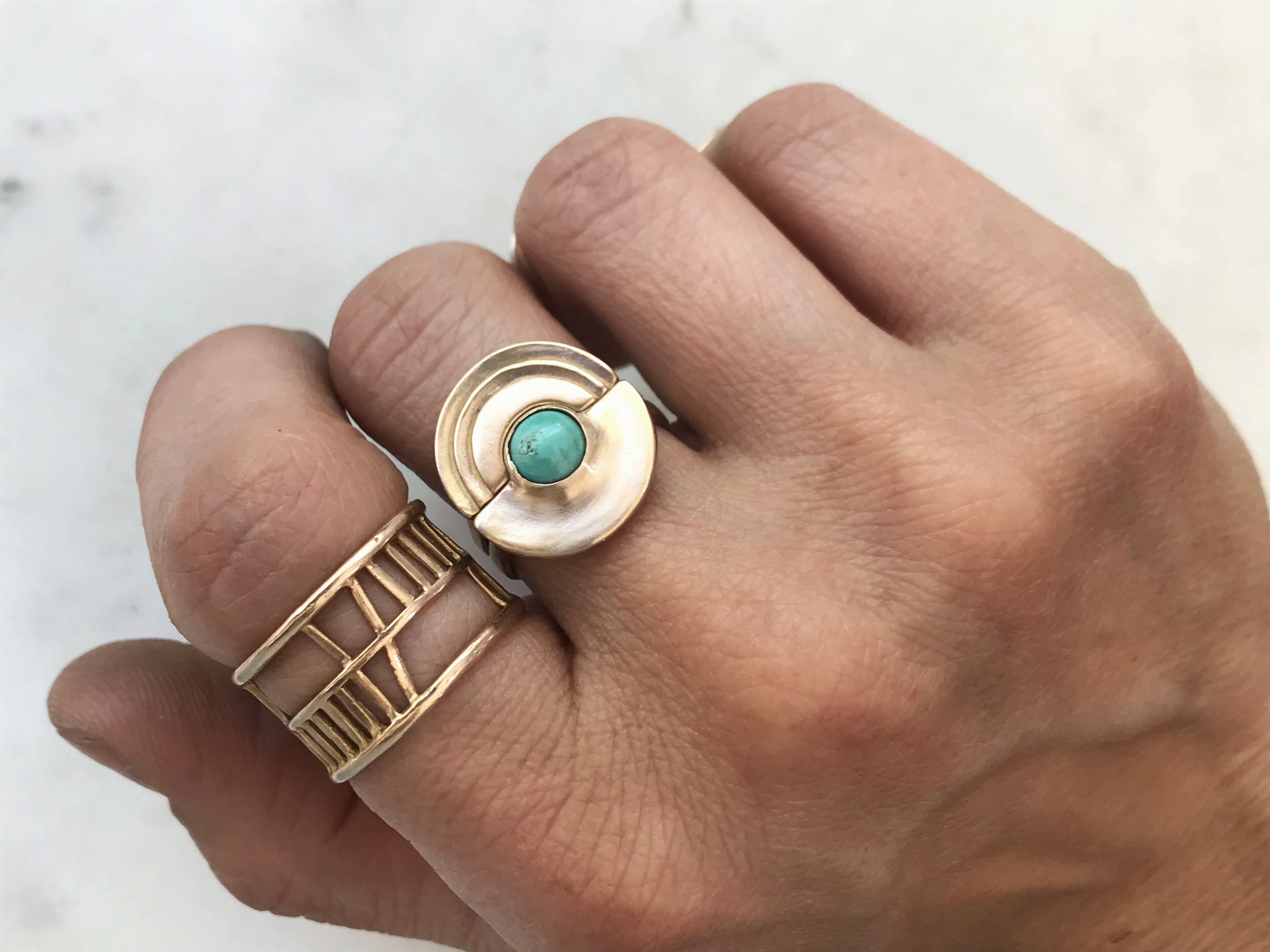 ARCHIVE — SEMICIRCLE TURQUOISE RING - Image 7