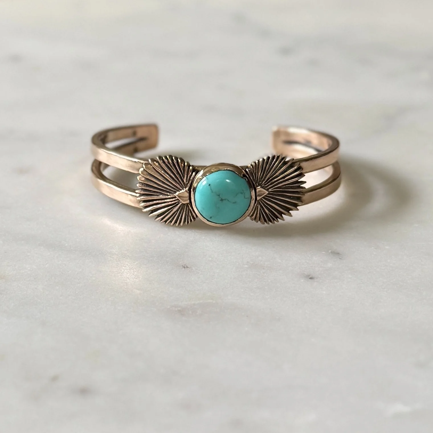 PALMETTO LEAF CUFF + TURQUOISE