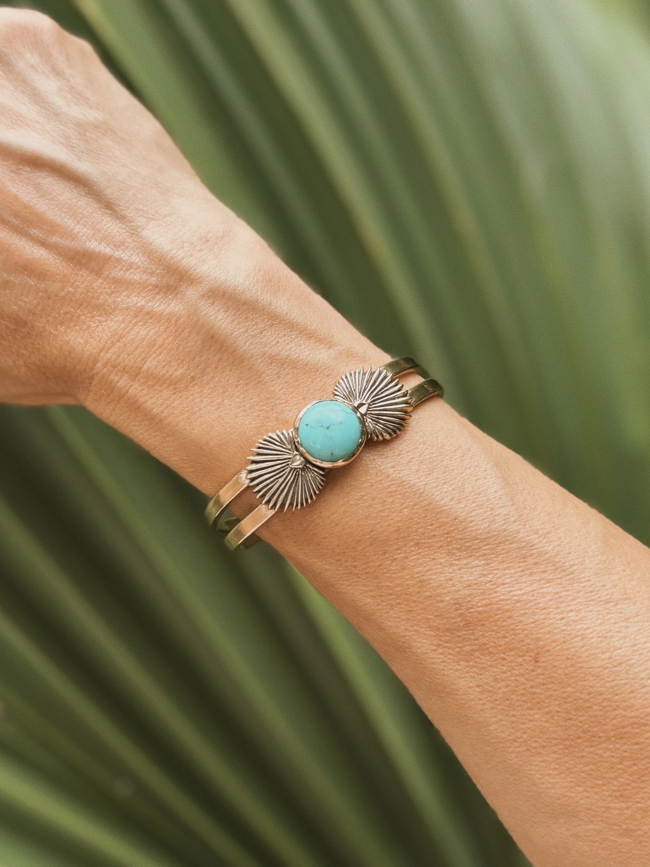 PALMETTO LEAF CUFF + TURQUOISE - Image 2