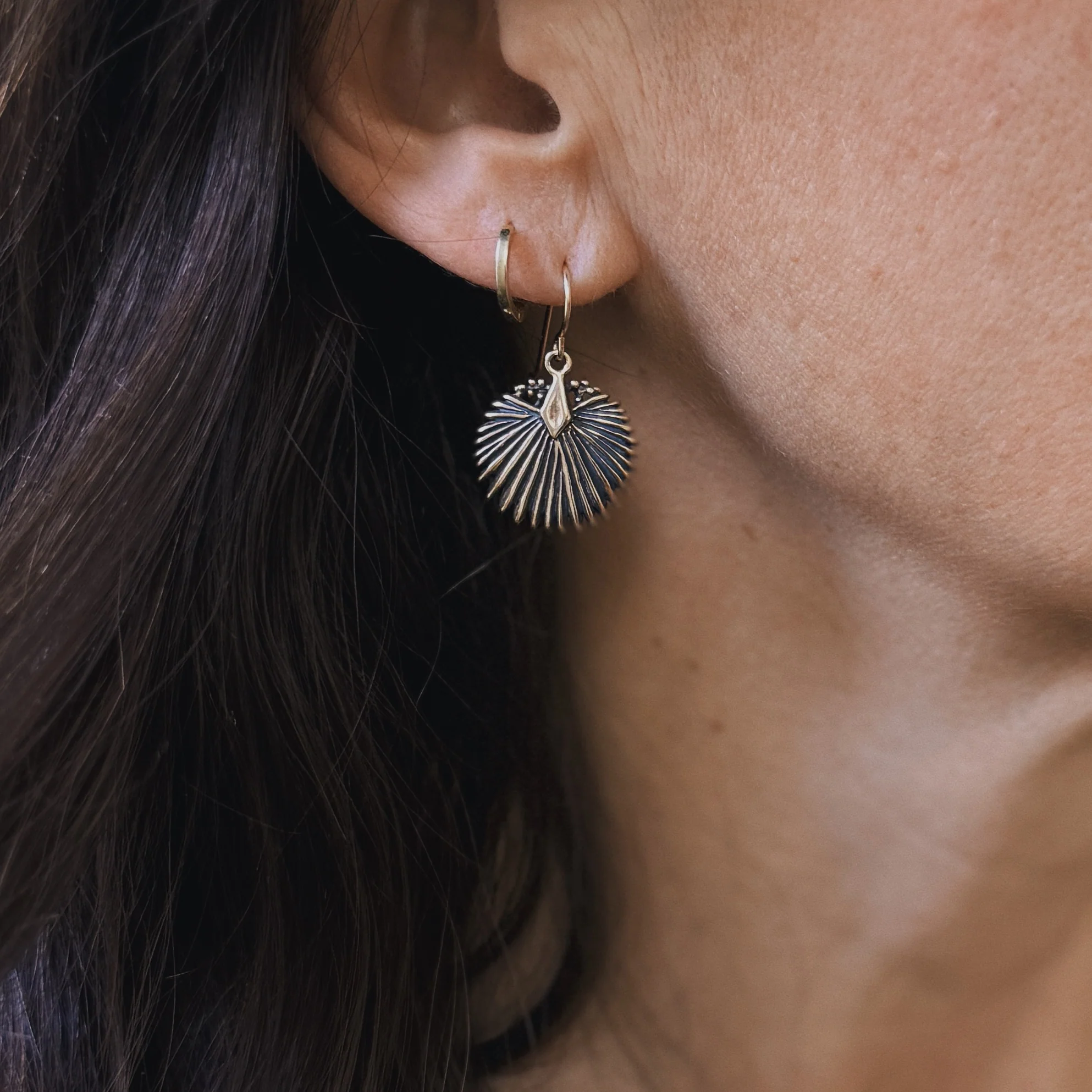 PALMETTO LEAF EARRINGS — SMALL - Image 2