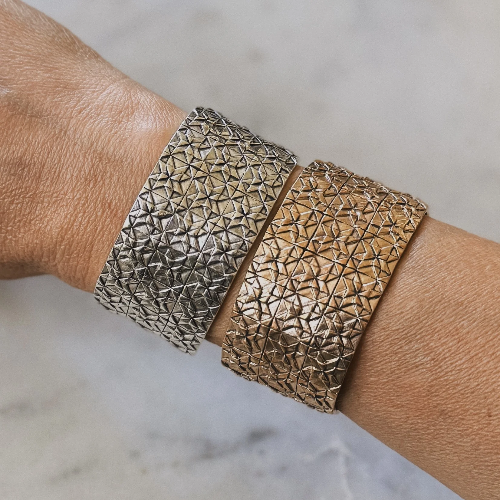 QUILT SQUARE CUFF — THREE ROW - Image 2