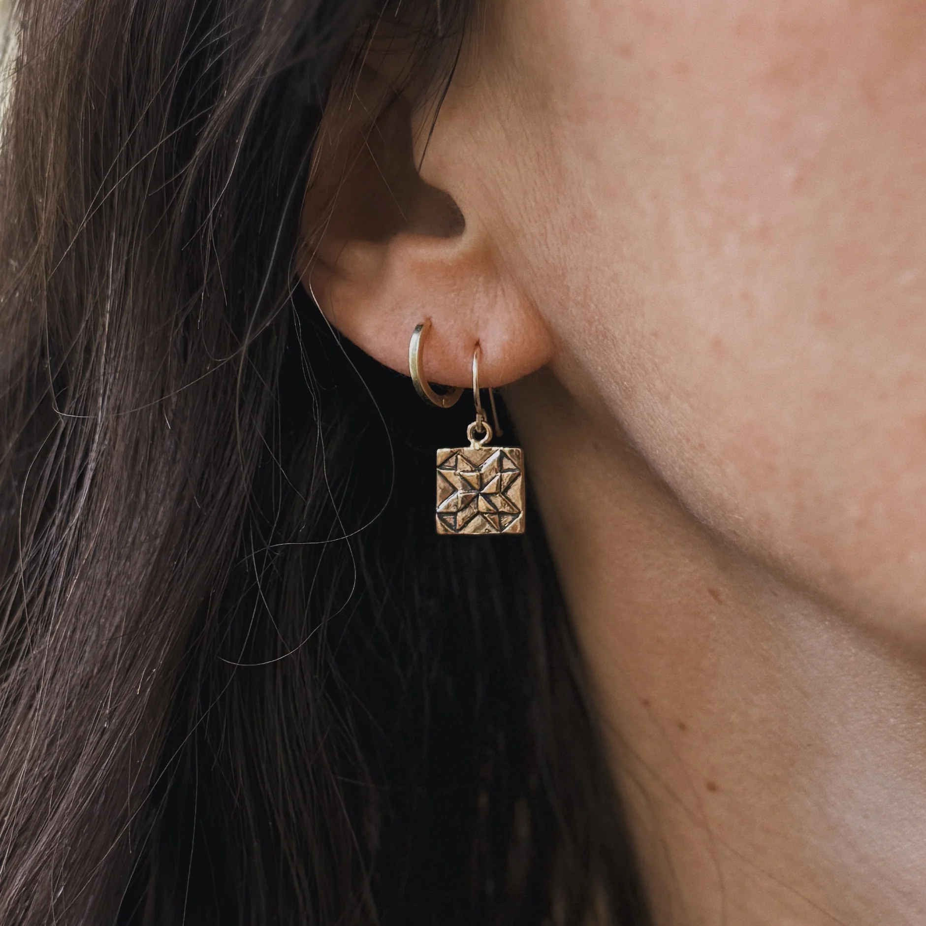 QUILT SQUARE EARRINGS - Image 2
