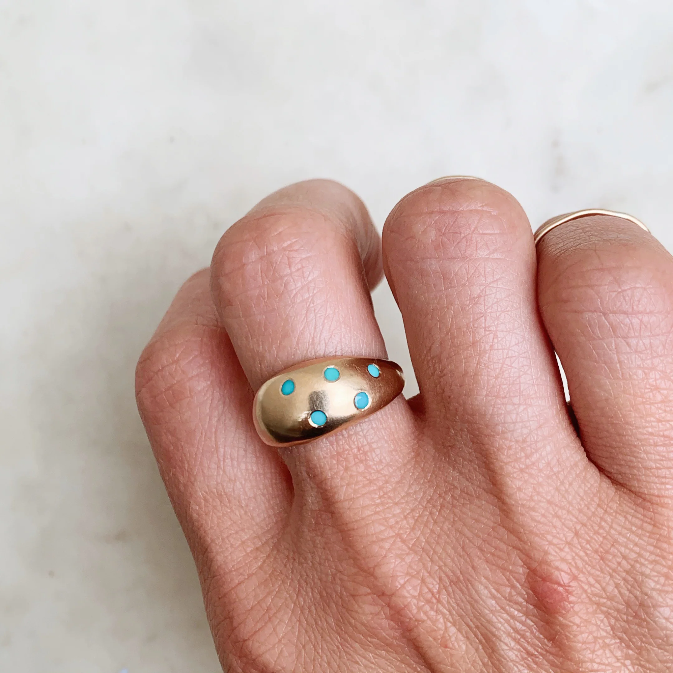AMANDA RING — 5 TURQUOISE STONES - Image 2